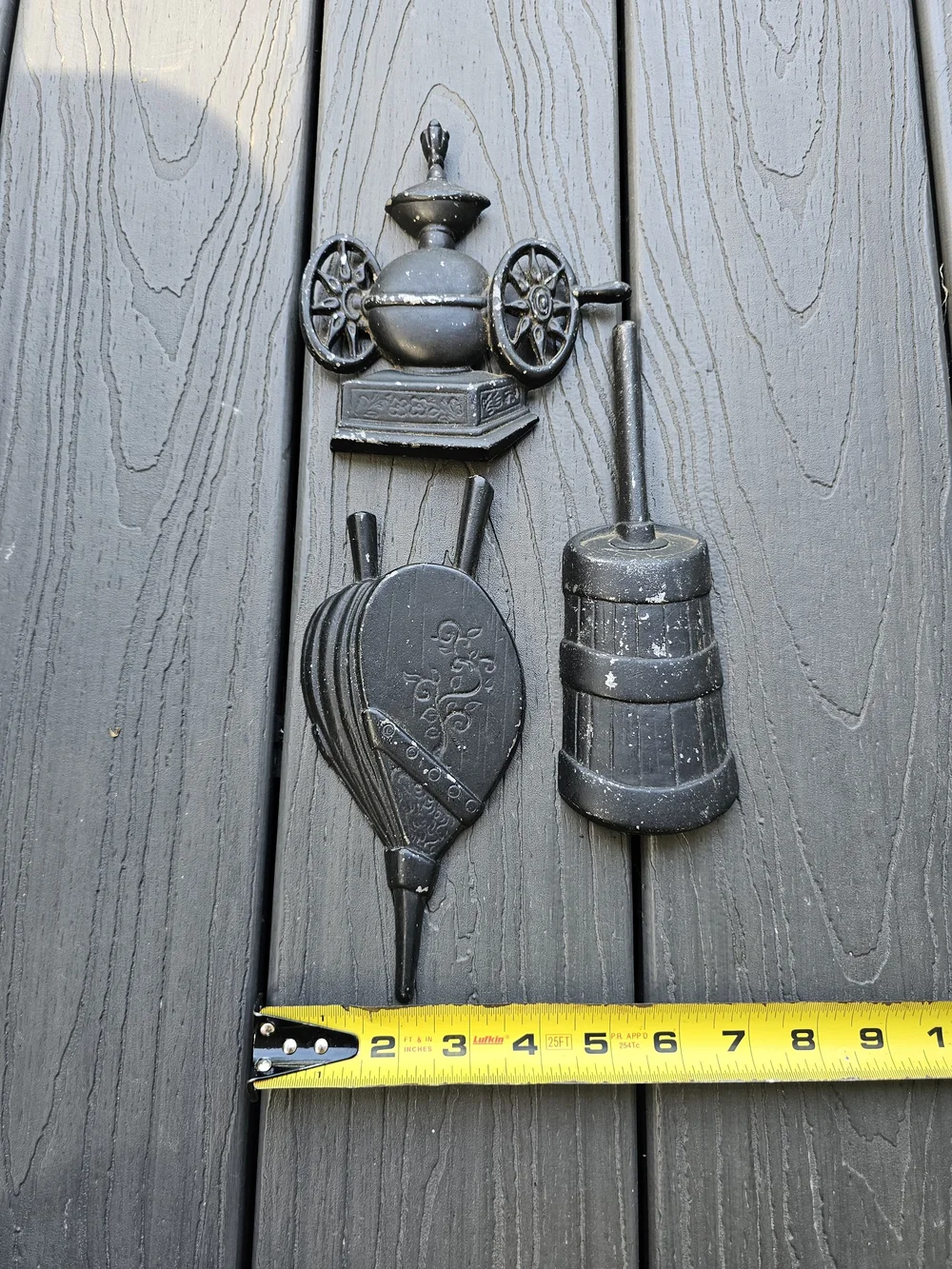 Vintage Sexton USA Cast Aluminum Wall Plaques - Set of 3 Black (Distressed)